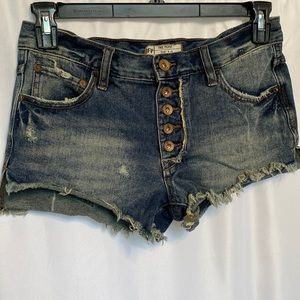 Free People Front Button Denim Shorts